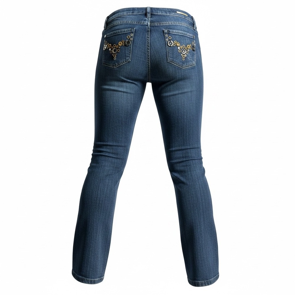 Vigoss for Dressbarn Womens Blue Embellished Bootcut Jeans Size 13/14 P1850DB - Picture 2 of 10